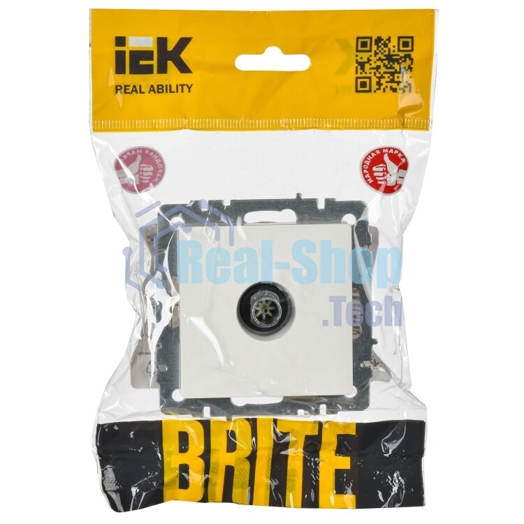 Розетка телевизионная оконечная TV СП Brite РТВ11-0-БрБ белый IEK BR-A10-O-K01