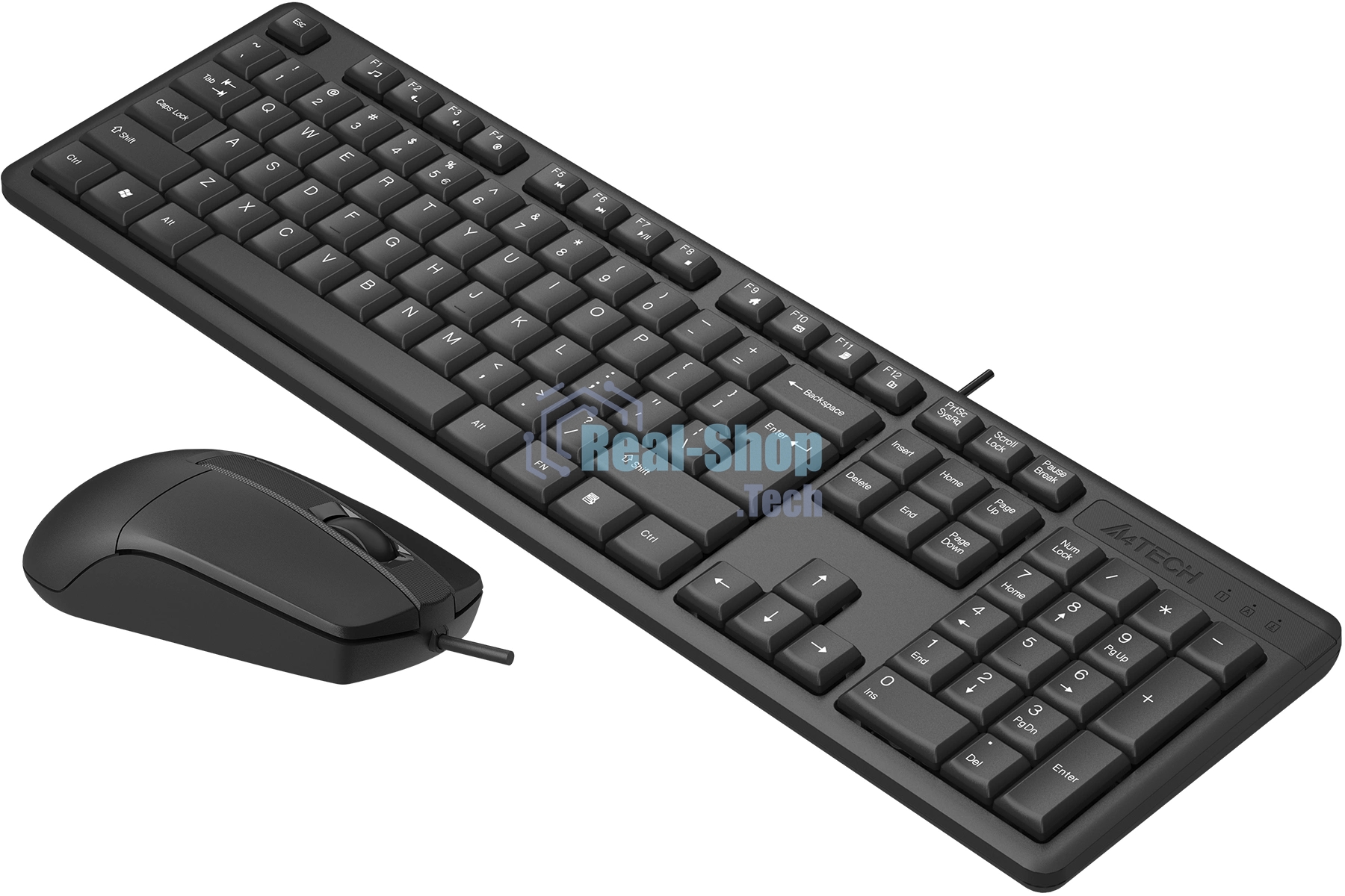 Комплект клавиатура+мышь A4Tech KR-3330 проводной, USB, 1200 DPI, чёрный
