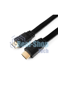 Кабель Cablexpert HDMI CC-HDMI490-15, 19M/19M, v2.0, медь, позол.разъемы, экран, плоский кабель, 1м, черный, пакет