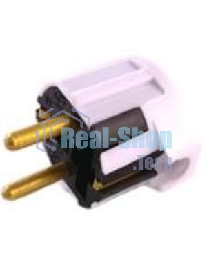 Вилка электрическая штепс. угловая с заземл. 16А бел. БЕЛТИЗ В16-003