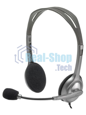 Гарнитура Logitech H110 серебристый, проводная, 3.5 мм