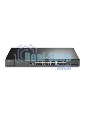 Коммутатор JetStream 28-port Gigabit L2+ Managed Switch with 24-port PoE+, PoE budget up to 384W, support SDN