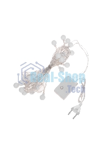 Гирлянда светодиодная Neon-night Шарики 5м, 20 LED, IP20, прозрачный провод, свечение мульти (RG/RB), контроллер 8 режимов, 230В