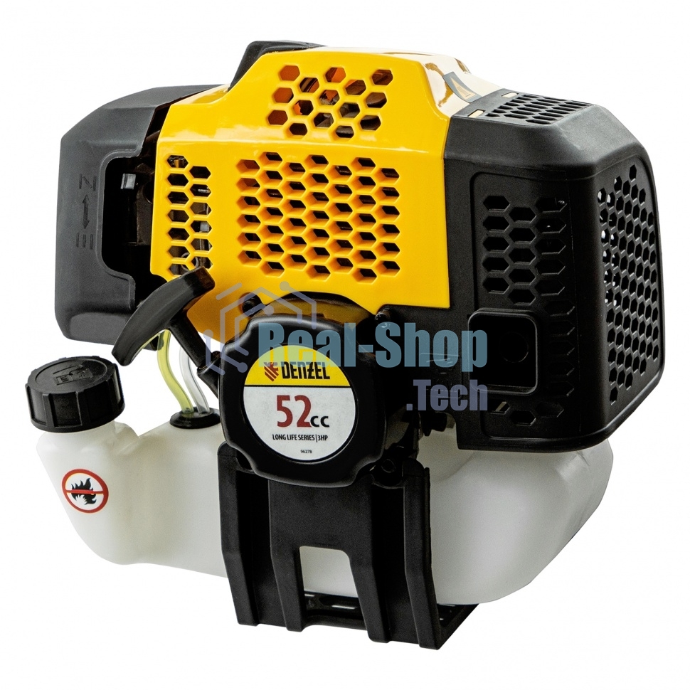 Триммер бензиновый Denzel DGT-52-PRO, анти-вибро, 52 см3, неразъем, состоит из 2 частей