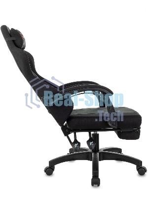 Кресло Zombie Weaver черный, ткань, подголовник, подставка для ног