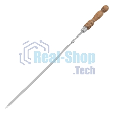 Шампур плоский Palisad 600х10х2,5 мм, с деревянной рукояткой, нерж. сталь, Camping