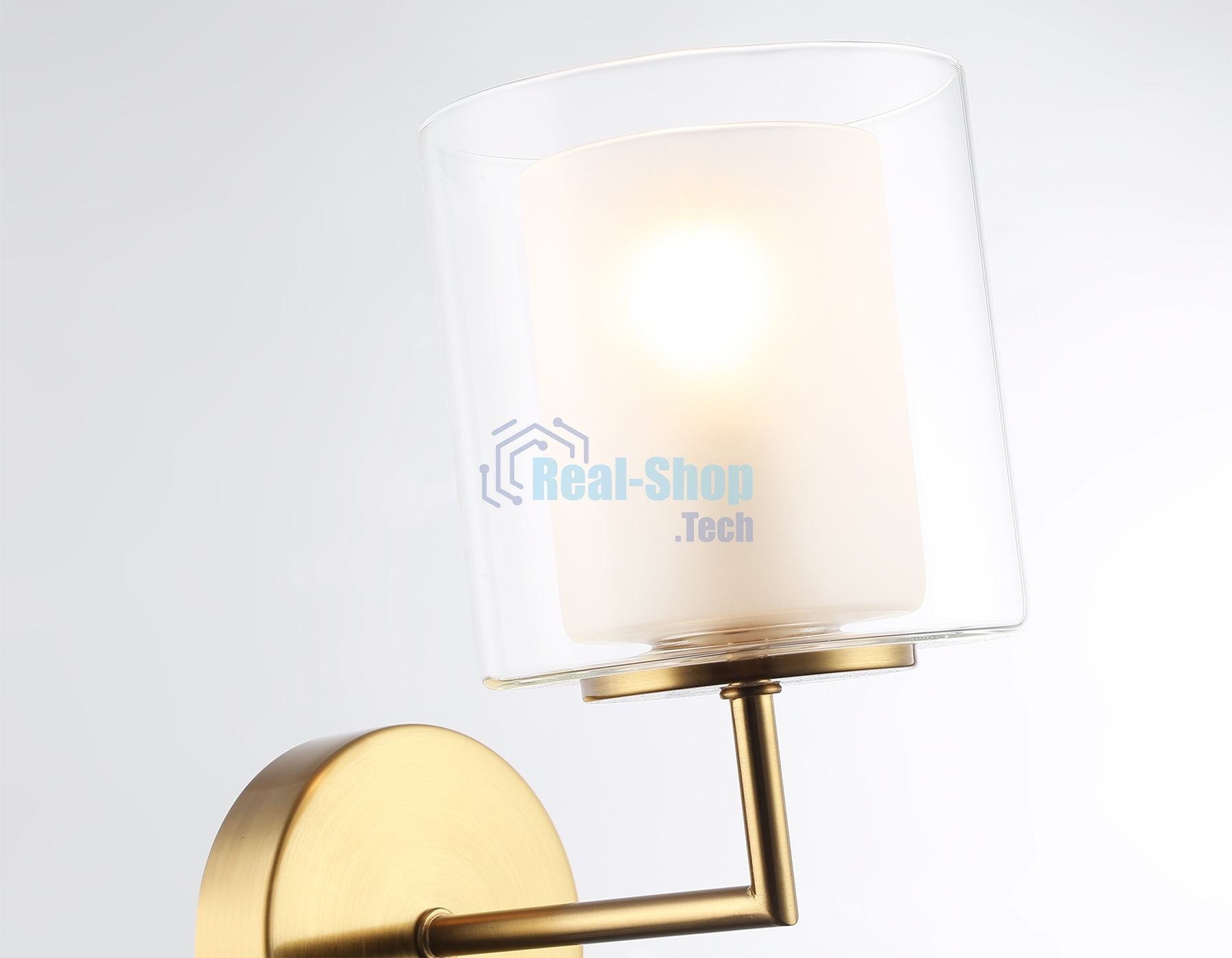 Настенный светильник Ambrella light LH56015 BS/FR латунь/белый матовый E14 max 40W 190*120*220