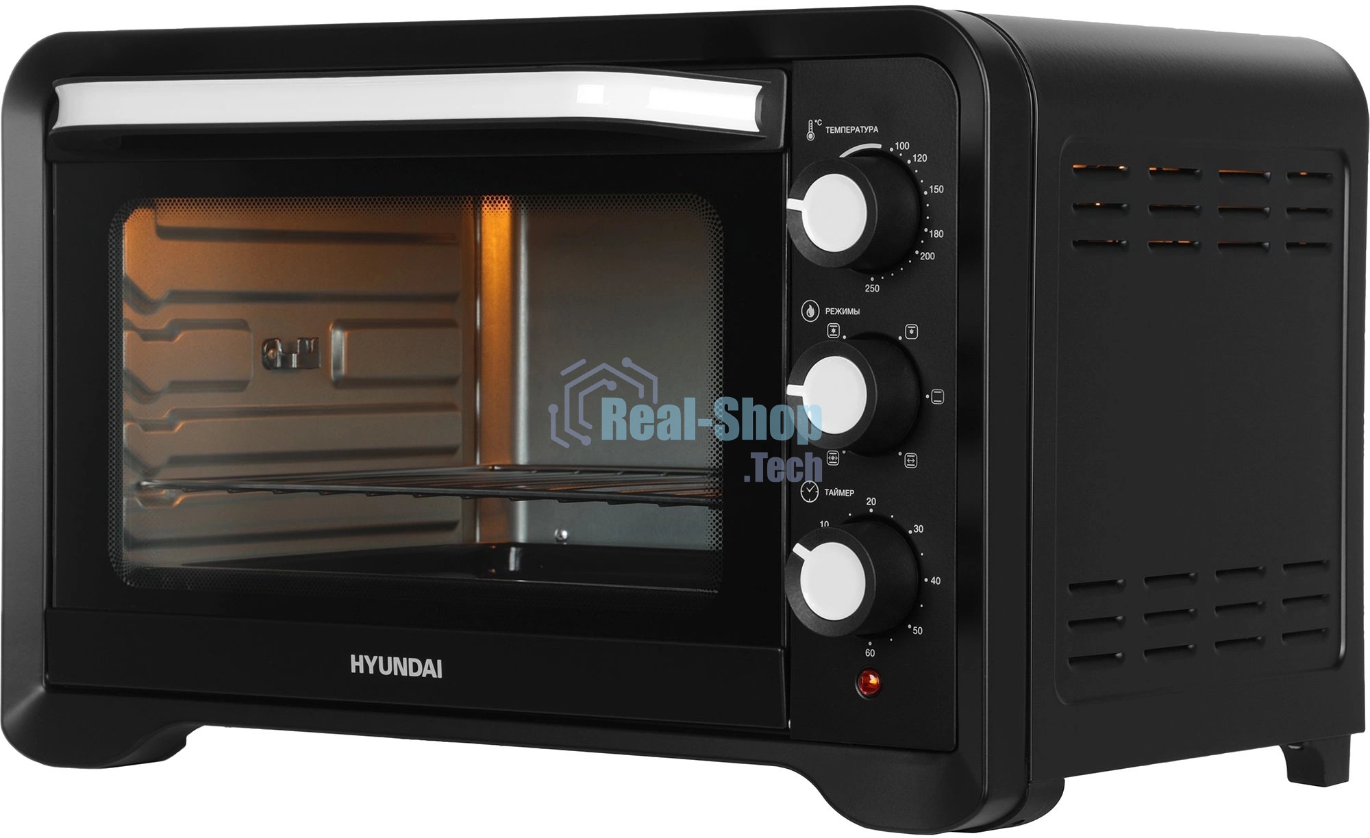 Мини-печь Hyundai MIO-HY094 35 л, 1600 Вт, черный