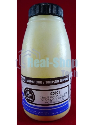 Тонер OKI C301/C321/C310/C330/C331/C510/C511/C530/C531/C3300/C3400/C3450/C3520/C3530/C3600/C5600/C5700/MC350/MC351/MC352/MC360/MC361/MC362/MC561/MC562 Yellow (фл., 50г) B&W Premium (Tomoegawa) - фас.России