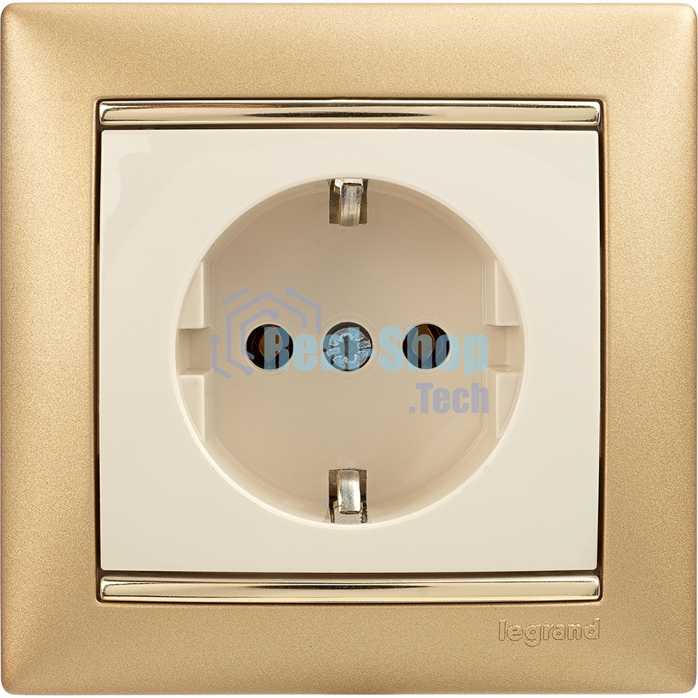 Розетка электрическая Valena с заземлением 2К+З/сл.кость (слоновая кость) Legrand 774320