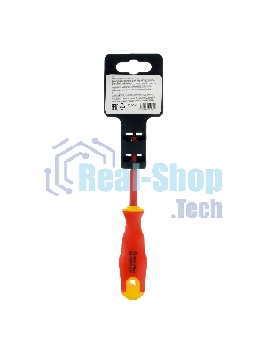 Отвертка диэлектрическая Сибртех PH0 х 75 мм, до 1000 В, двухкомпонентная рукоятка