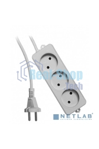 Удлинитель Гарнизон EL-NL3-W-5, 3 розетки допустимый ток 10А, длина 5 м.