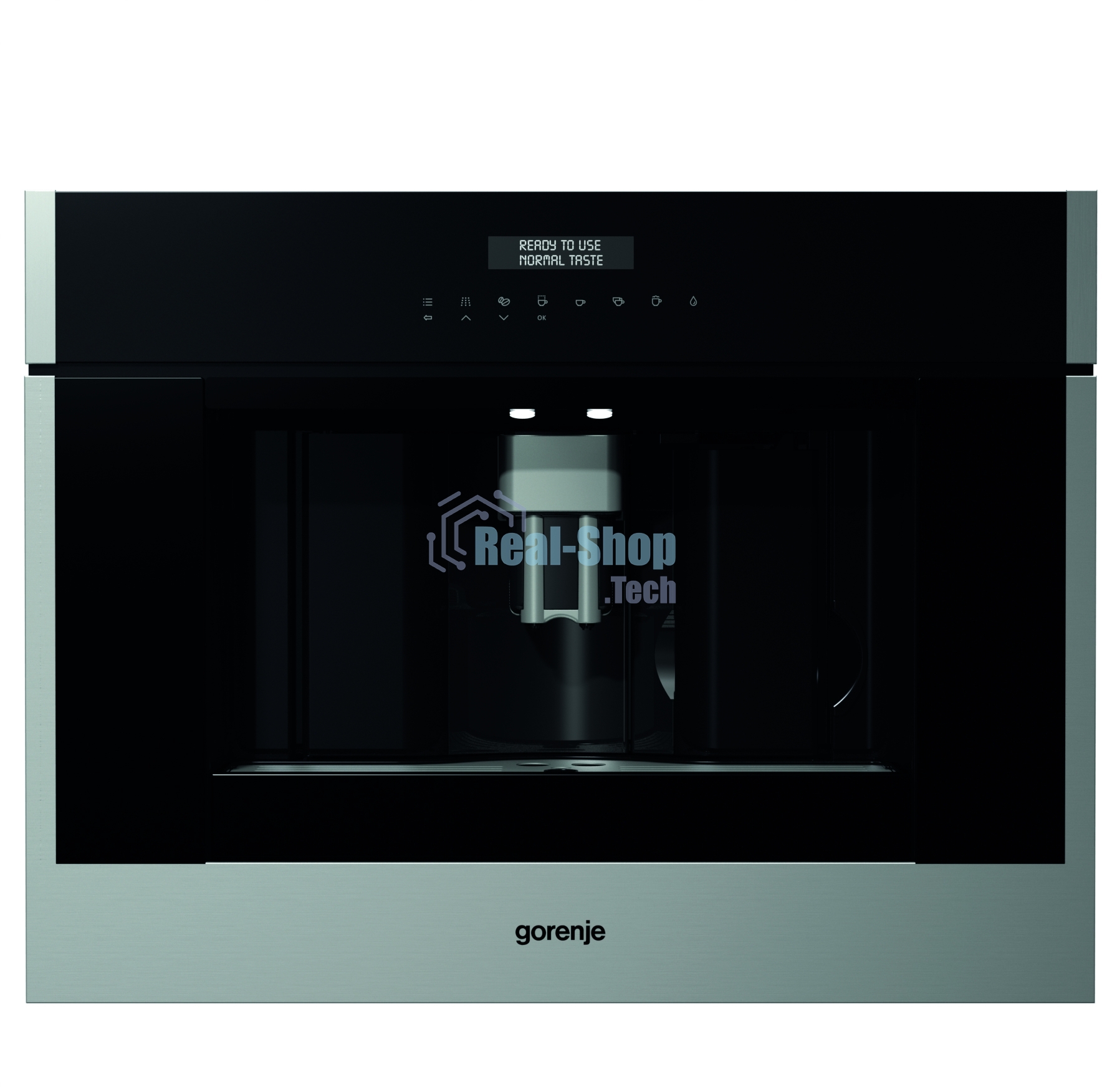 Кофемашина встраиваемая Gorenje CMA9200UX нержавеющая сталь/черный, исп. кофе - зерновой/молотый, 1.8 л, 1350 Вт, 15 бар