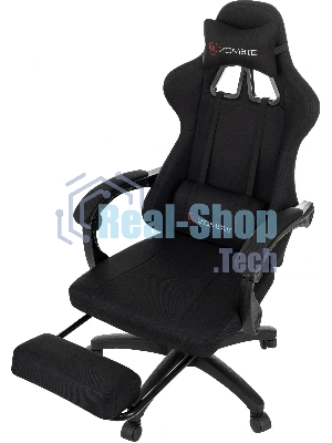 Кресло Zombie Weaver черный, ткань, подголовник, подставка для ног