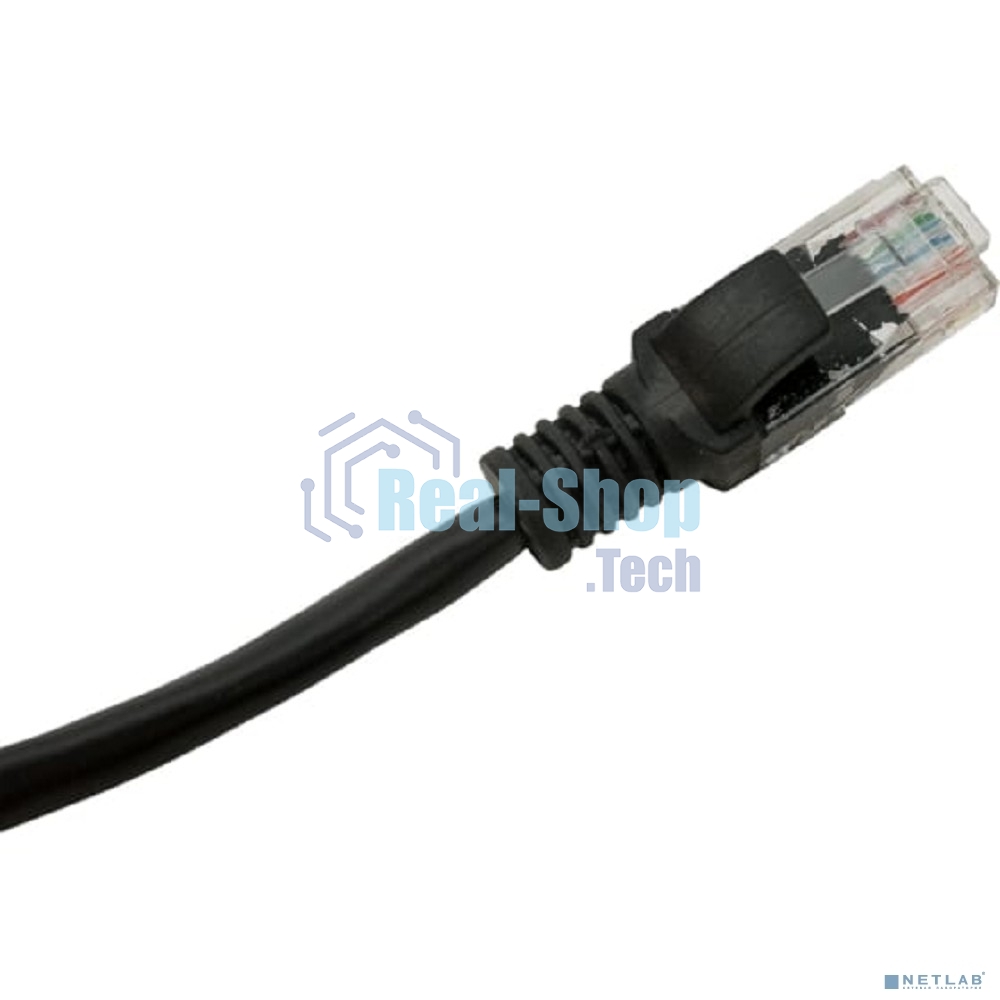 Патч-корд UTP Cablexpert PP12-1.5M/BK кат.5e, 1.5м, литой, многожильный черный