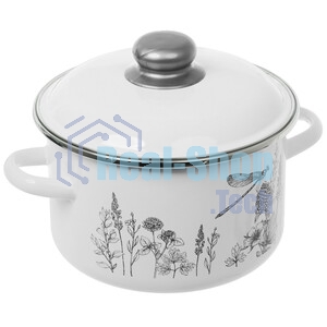 Кастрюля Appetite 1RD181M Flora-2, эмалированная, 3 л