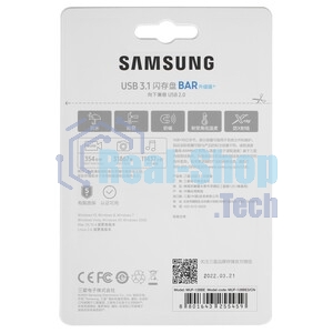 Флешка USB Samsung 128Gb Bar Plus USB Type-A, metal case, silver (MUF128BE3/CN)