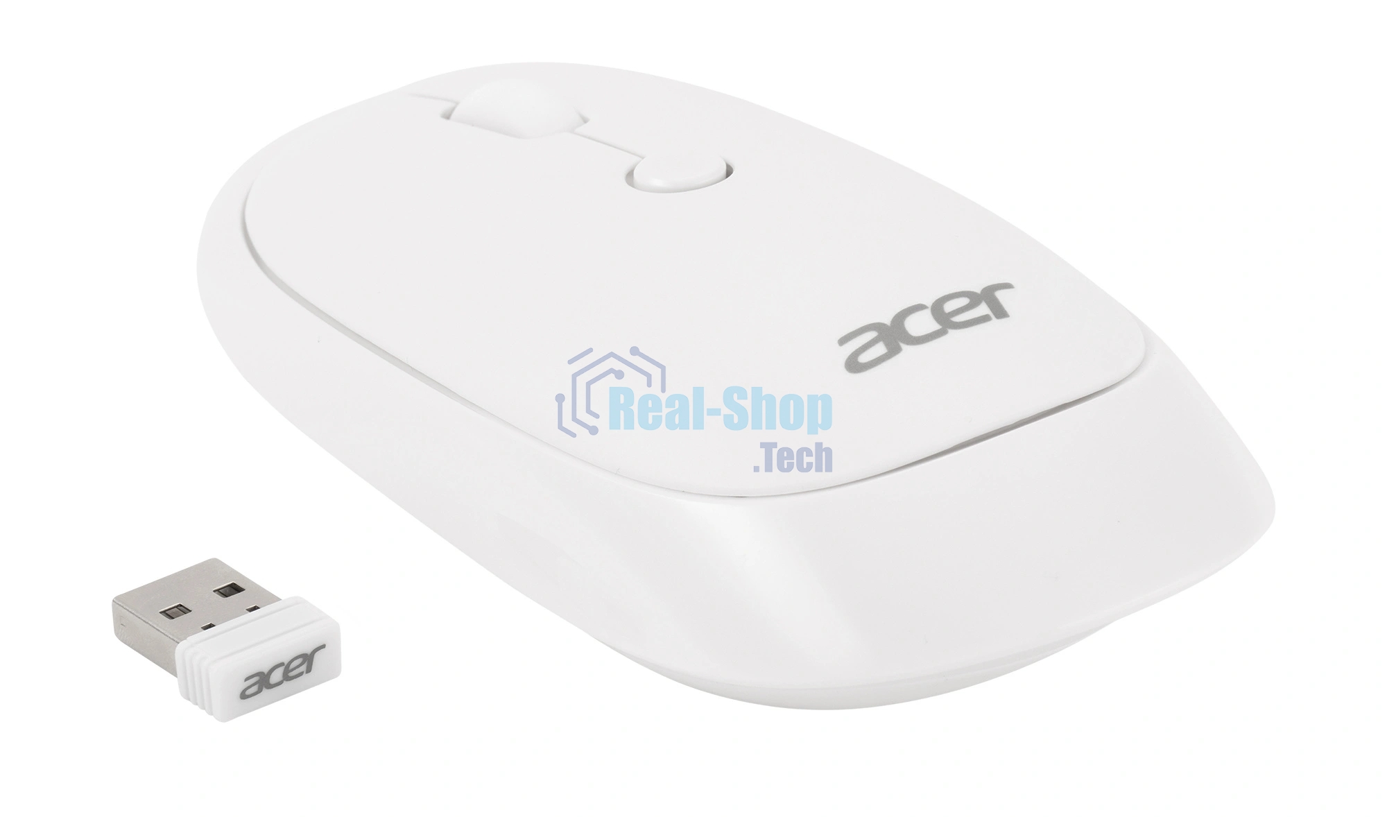Мышь беспроводная Acer OMR138 белый, 1600 dpi, радиоканал, USB, кнопки - 4