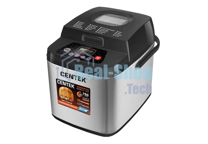 Хлебопечка Centek CT-1410 чёрный, 650 Вт, 0.75 кг, 19 программ