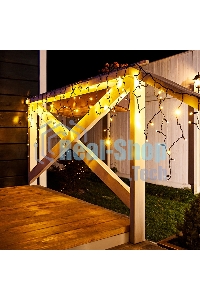 Гирлянда Neon-night Айсикл (бахрома) светодиодный, 2,4 х 0,6 м, черный провод, 230 В, диоды теплый белый, 88 LED