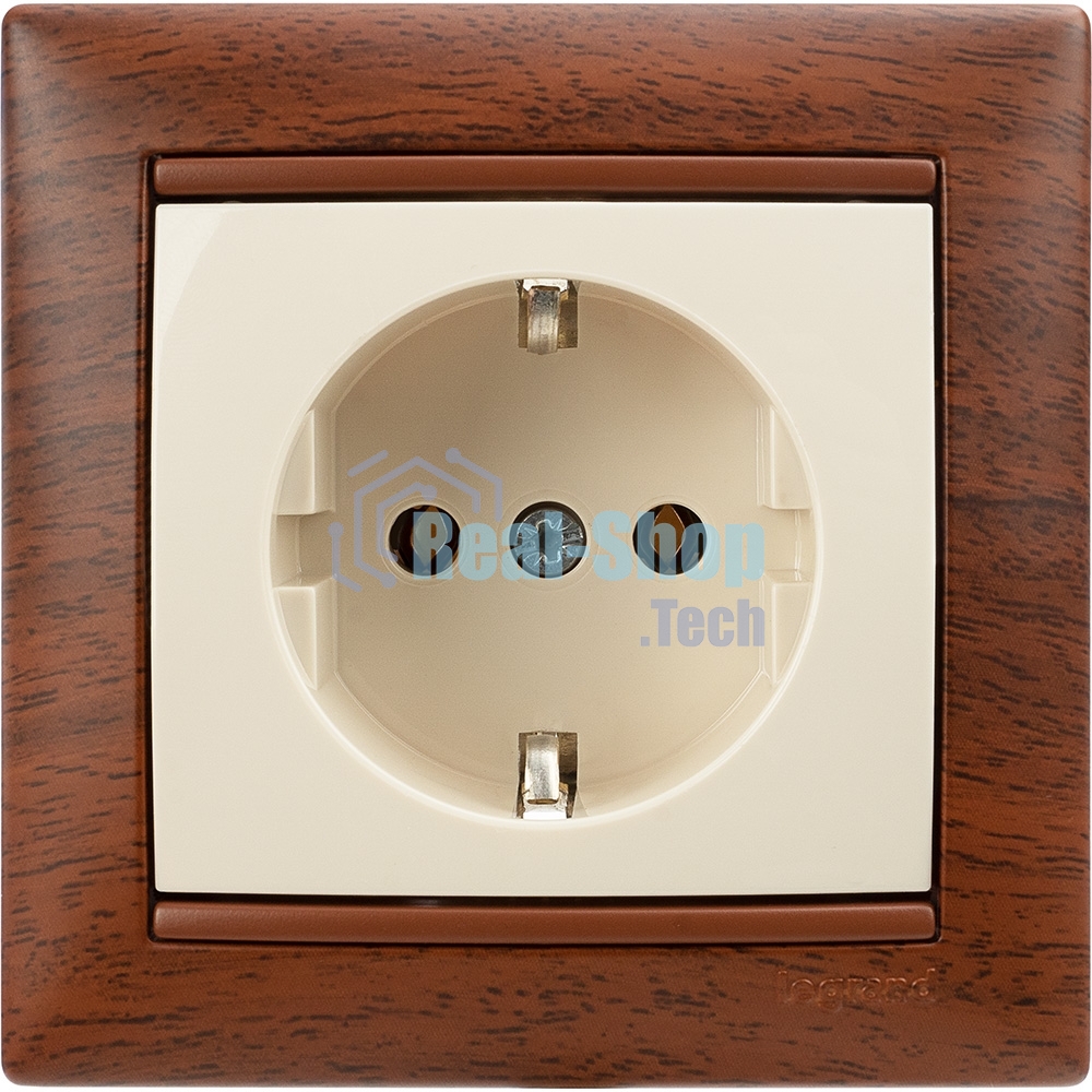 Розетка электрическая Valena с заземлением 2К+З/сл.кость (слоновая кость) Legrand 774320