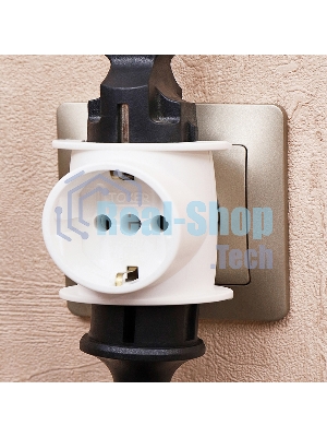 Набор тройников электрических универсальных Rexant 16 А, одно гнездо с заземлением, белый (2 шт./уп.)