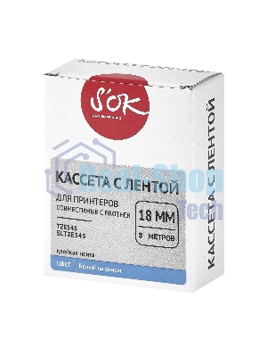 Кассета с лентой S'OK by Sakura Printing TZE545 для Brother, белый на синем, 18мм/8м, наклейка