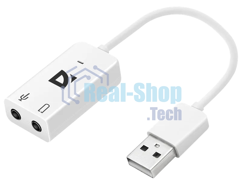Кабель-переходник Defender/Аудиовход: 2 x 3.5 мм jack/Аудиовыход: USB/встроенная звуковая карта.