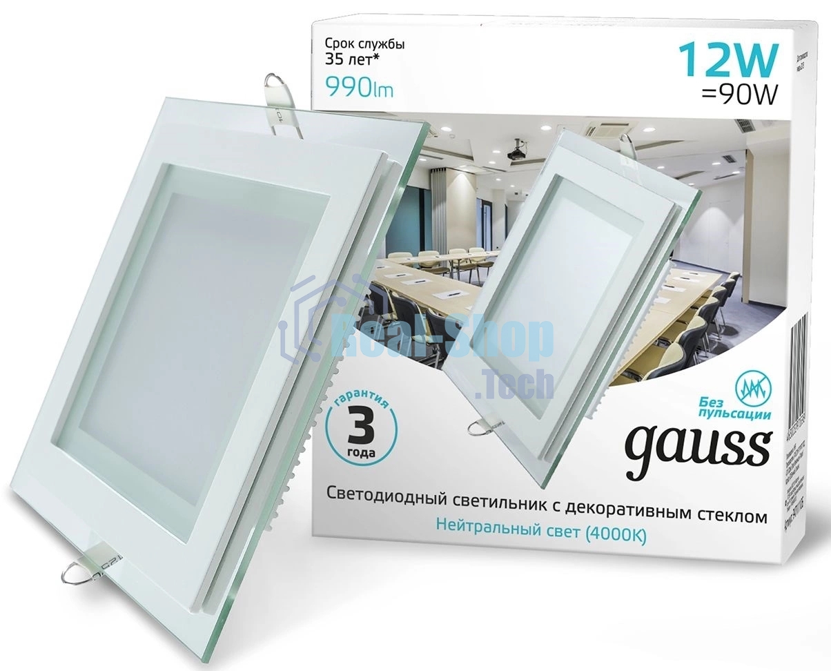 Светильник Gauss 948111212 12Вт 4000K цв.св.:белый нейтральный белый