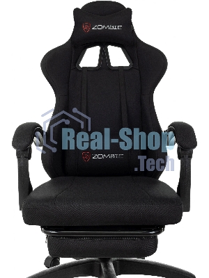 Кресло Zombie Weaver черный, ткань, подголовник, подставка для ног