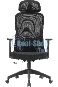 Кресло компьютерное Cactus CS-MC515-BK черный, сиденье черный, сетка/ткань, с подголов. крестов. пластик, пластик черный