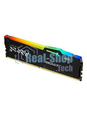 Оперативная память Kingston Fury Beast, DDR5, 32GB (1x32GB), 5600MHz, CL40, DIMM, с радиатором, RGB, черный