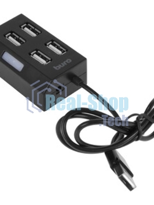 USB-концентратор Buro BU-HUB4-U2.0, USB 2.0, USB 4 порта, USB