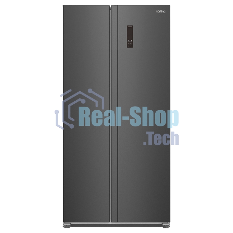 Холодильник Korting KNFS 94099 XN черная нержавеющая сталь двухкамерный 431/252л морозилка сбоку, No Frost, Side by Side