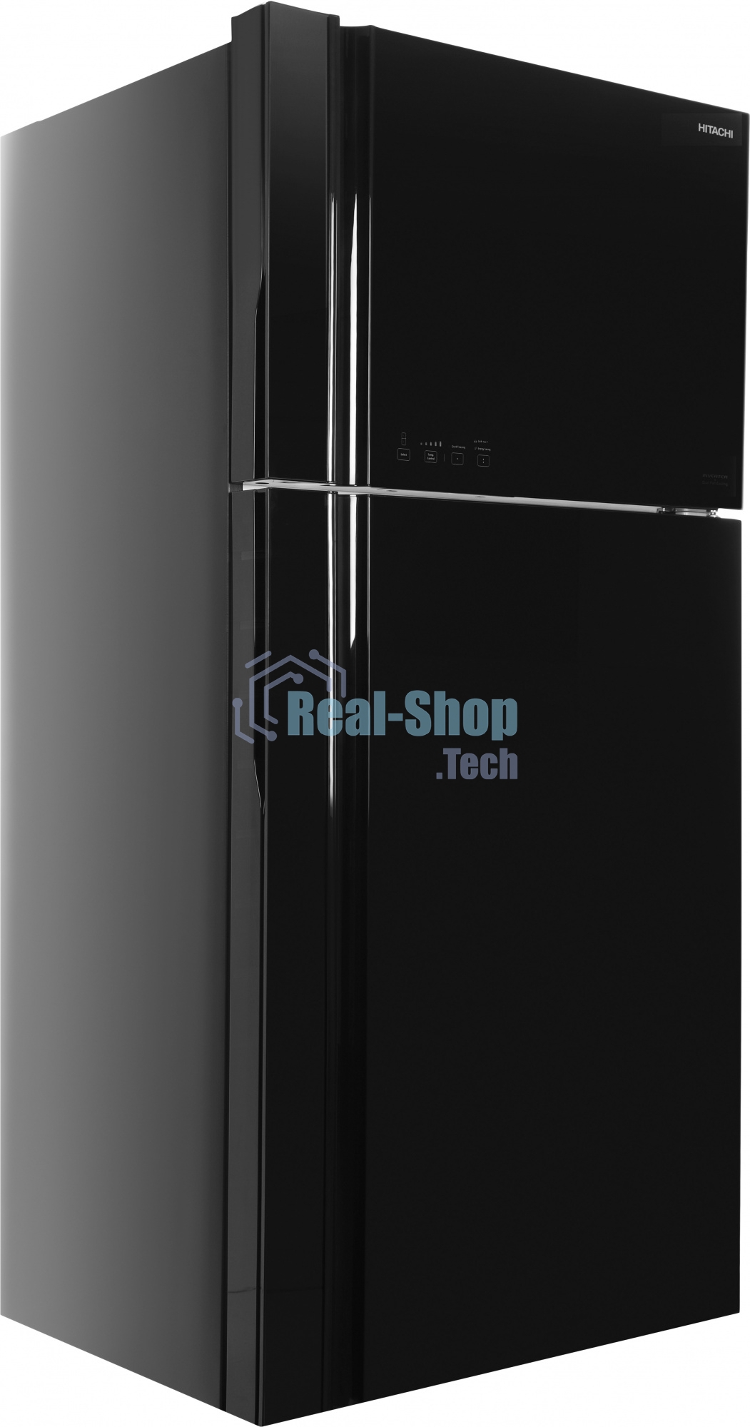 Холодильник Hitachi R-VG660PUC7-1 GBK черный стекло двухкамерный 405/145л морозилка сверху No Frost