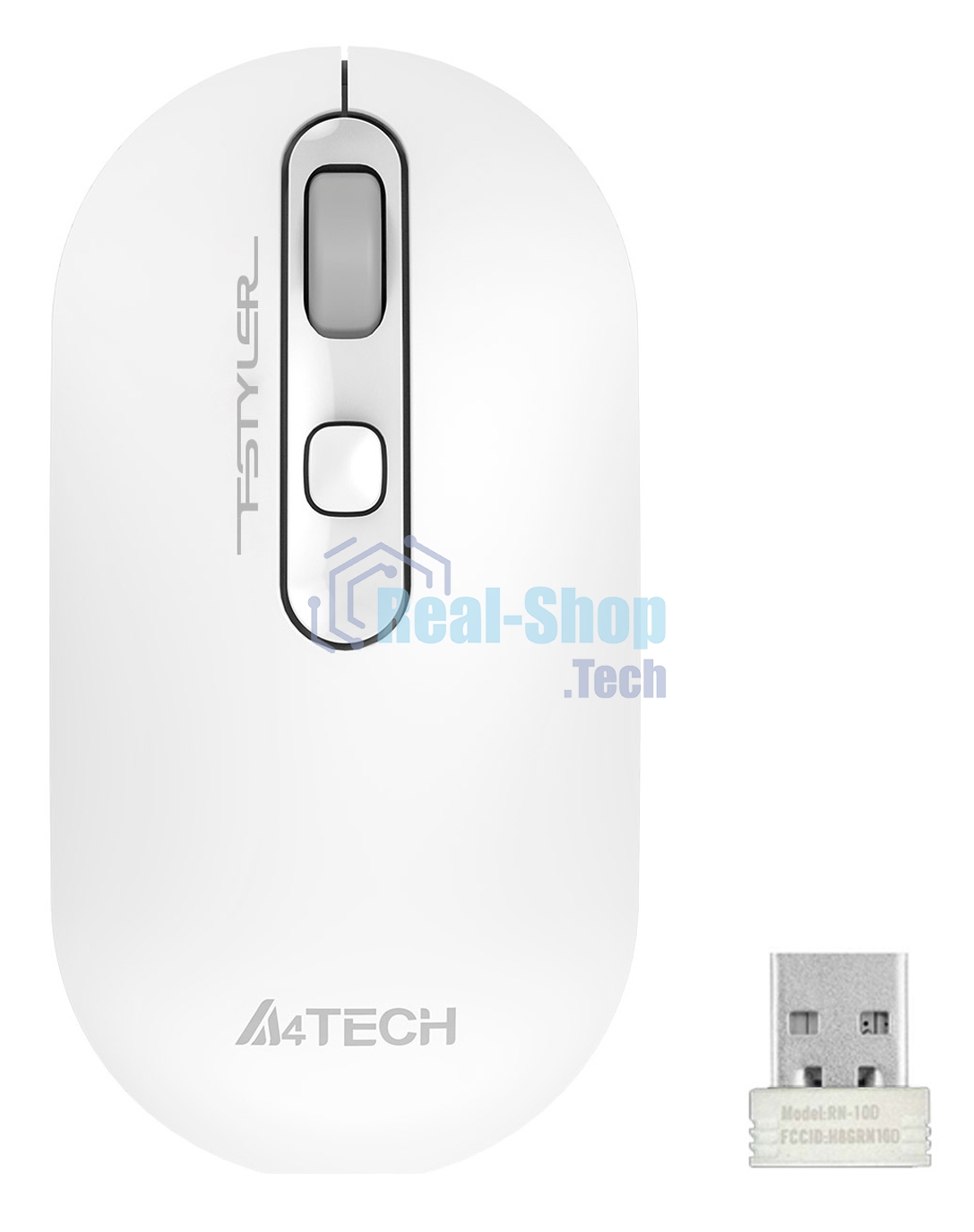 Мышь беспроводная A4Tech Fstyler FG20 белый, 2000 dpi, радиоканал, USB, кнопки - 4