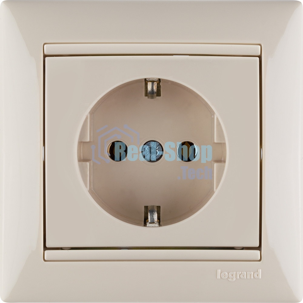 Розетка электрическая Valena с заземлением 2К+З/сл.кость (слоновая кость) Legrand 774320