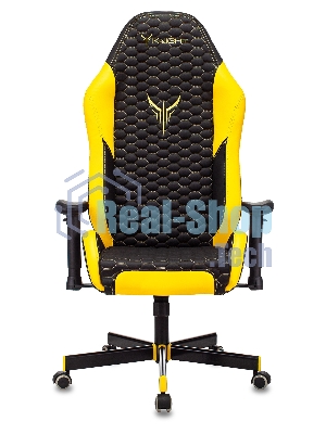Кресло Knight Neon черный/желтый, экокожа, 120 кг, механизм качания