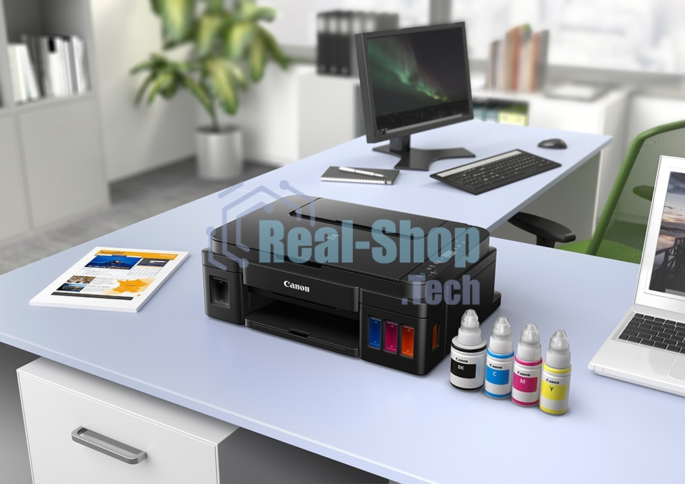 МФУ струйное Canon PIXMA G2410 (2313C009), A4, цветной, печ. 8.8 стр/мин (ч/б) 5 стр/мин (цвет), скан. до 19 стр/мин., 1200 x 4800 dpi (принтер) 1200x600dpi (сканер), USB