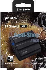 Внешний SSD Samsung T7 Shield, 4TB, USB 3.2 Gen 2 Type-C, R/W 1050/1000, черный