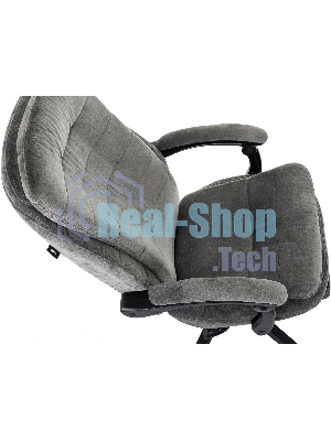 Кресло руководителя Бюрократ T-9950MSG-F Fabric серый Light-19, крестов. пластик, подст. для ног