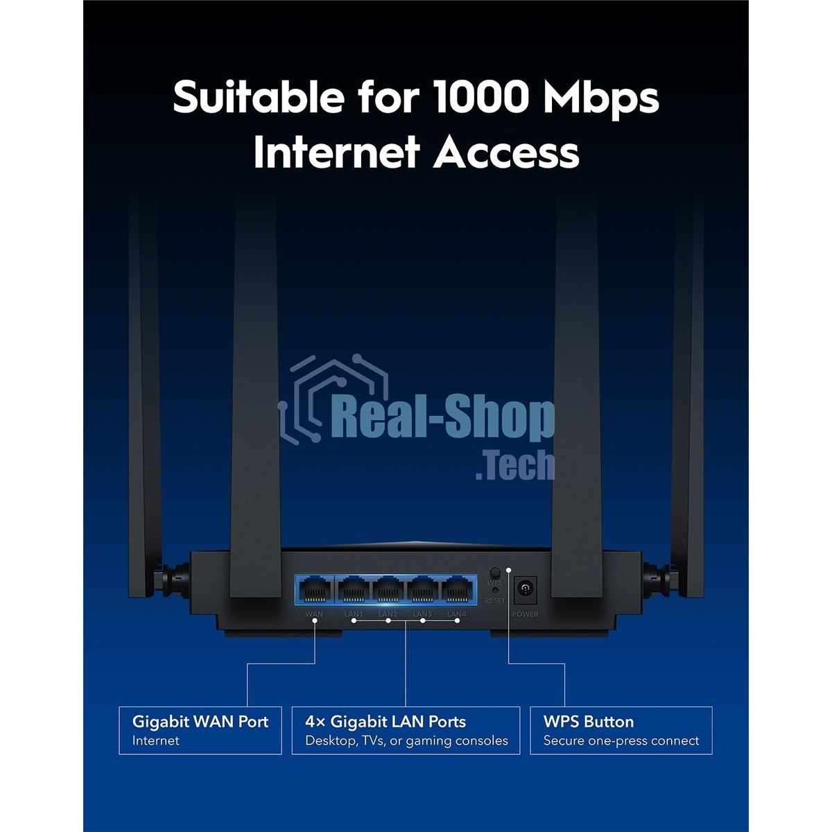 Маршрутизатор Cudy BE3600 Gigabit Dual Band Wi-Fi 7 Mesh Router, Chipset Broadcom, 802.11be/ax/ac/a/b/g/n, 2882Mbps at 5GHz + 688Mbps at 2.4GHz, 5 x 10/100/1000Mbps Ports, 4 x 5dBi fixed antennas, WiFi router/AP/Repeater/WISP Mode, PPTP/L2TP/OpenVPN/WireG