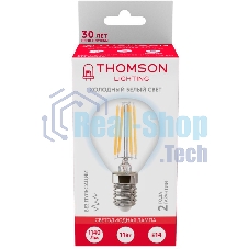 Лампа светодиодная филаментная Thomson TH-B2338 E14, шар, 11Вт, 6500К, белый холодный, 1 шт.