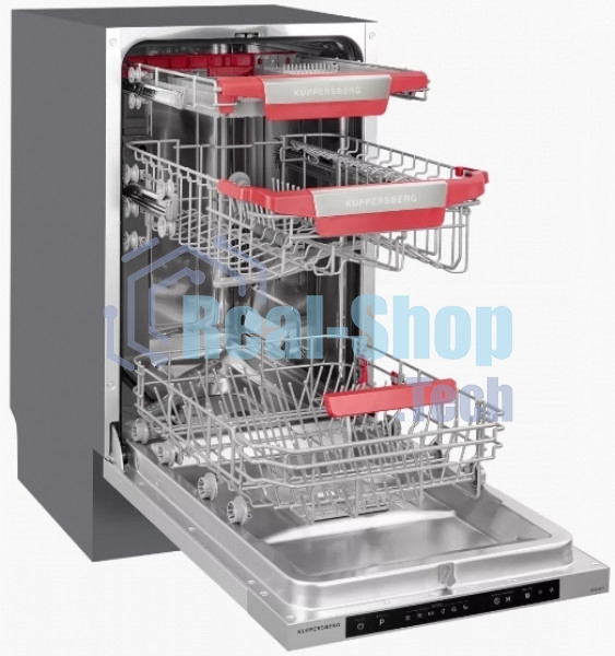 Встраиваемая посудомоечная машина Kuppersberg GSM 4574, серебристый, 44.8 см, 10 компл., 47 дБ, класс A++