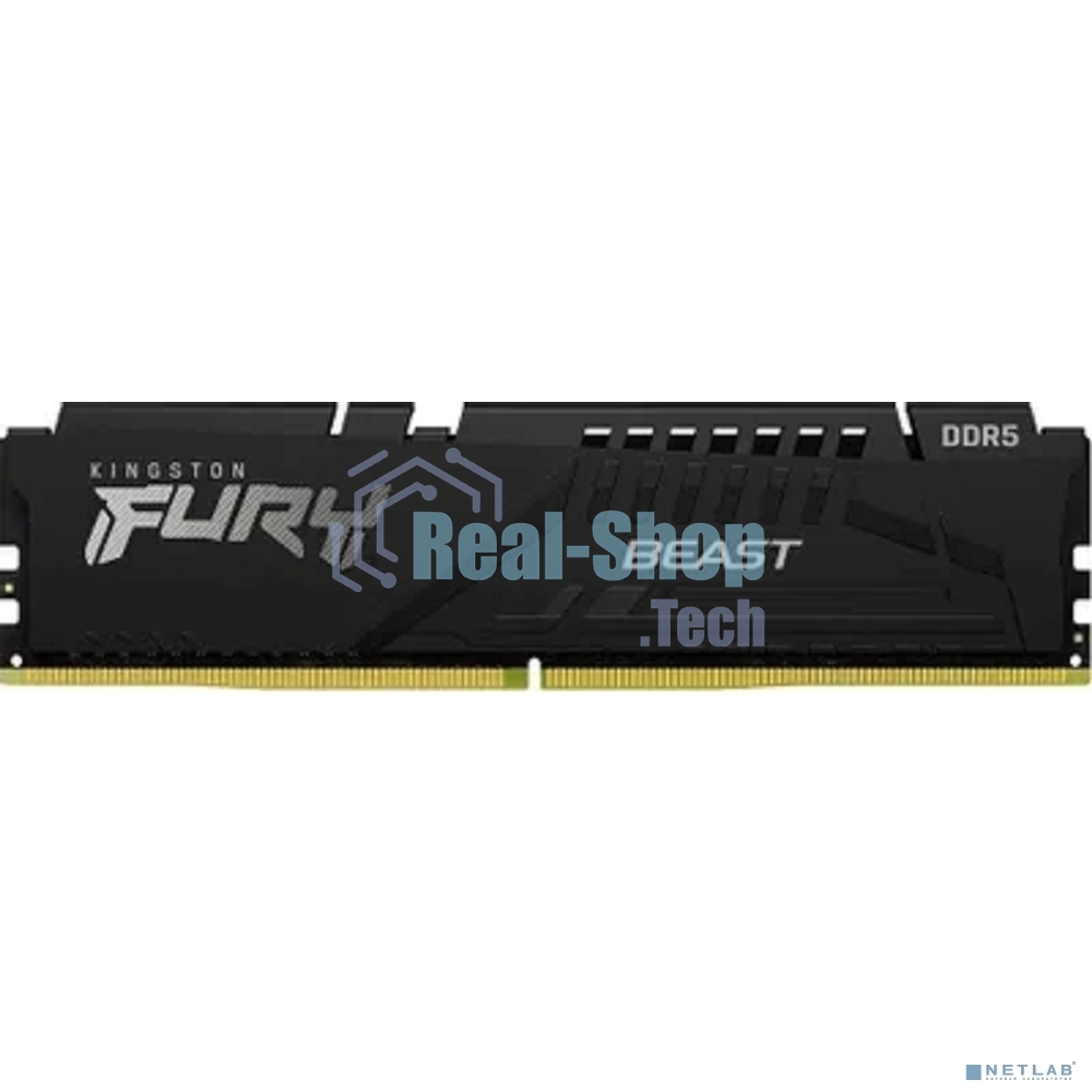 Оперативная память Kingston Fury Beast, DDR5, 32GB (1x32GB), 6000MHz, CL30, DIMM, с радиатором, черный