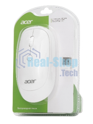 Мышь беспроводная Acer OMR138 белый, 1600 dpi, радиоканал, USB, кнопки - 4