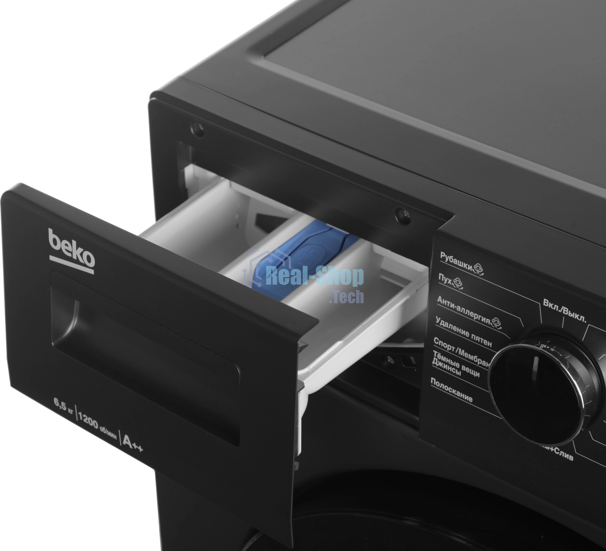 Стиральная машина Beko WSPE 6H612A черный, загрузка фронтальная 6,5 кг, 1200 об/мин., класс: А++