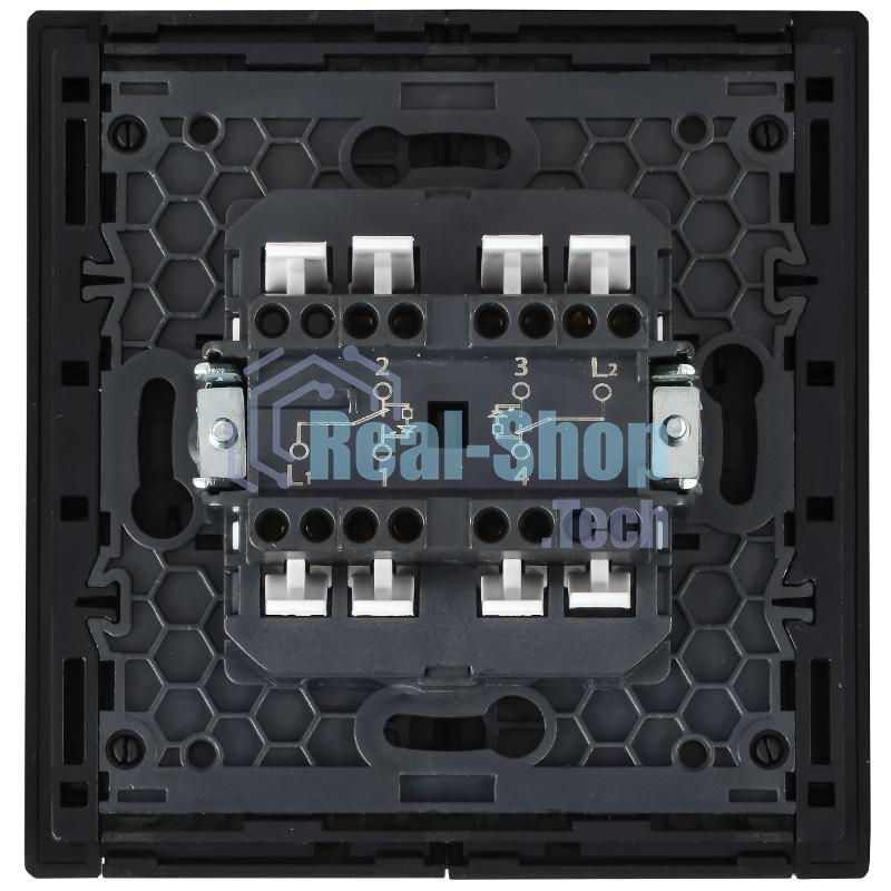 Выключатель 2-клавишный проходной с индикацией 10А FP708M металл никель FORTE&PIANO