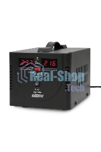 Стабилизатор напряжения Powerman AVS 1500D черный (220В±8% 1500ВА,12А,КПД 98%,циф. индикация вх./вых.)