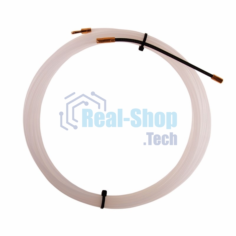 Протяжка кабельная Rexant (мини УЗК в бухте), 5 м нейлон, d=3 мм, латунный наконечник, заглушка